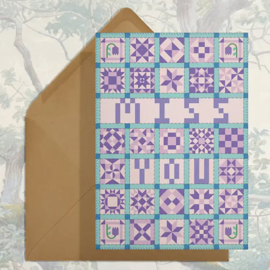 Miss You Patchwork Card - PABOOM