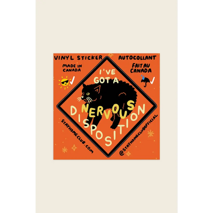 Stay Home Club - Nervous Disposition Vinyl Sticker