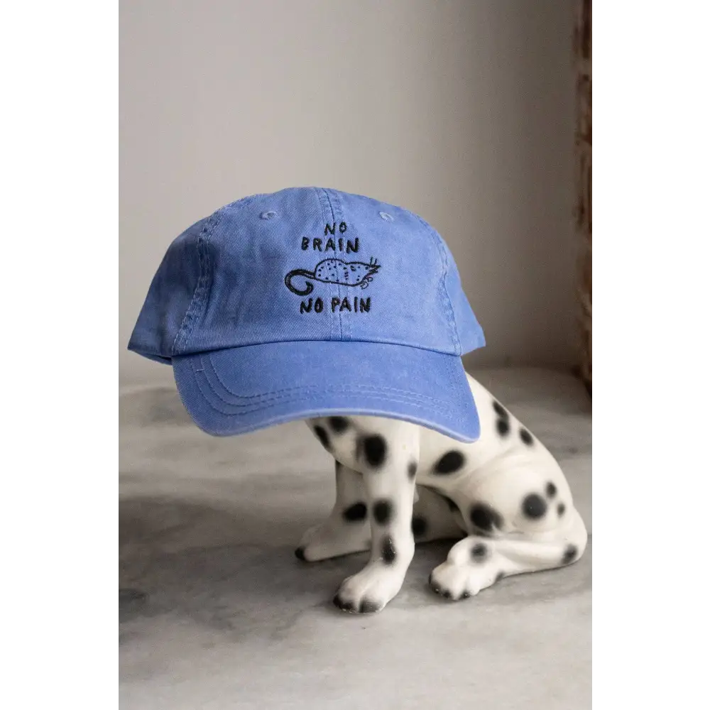 No Brain No Pain Embroidered Dad Hat - Vintage Red