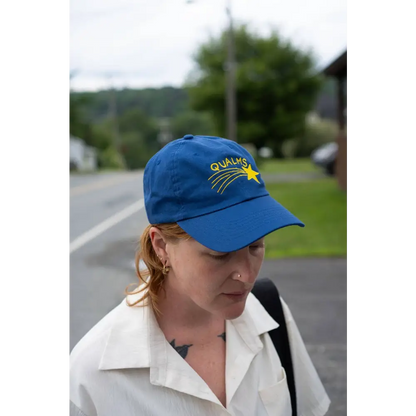 Stay Home Club - Qualms Front & Back Hat | Embroidered Dad Royal Blue