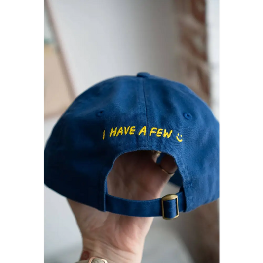 Stay Home Club - Qualms Front & Back Hat | Embroidered Dad Royal Blue