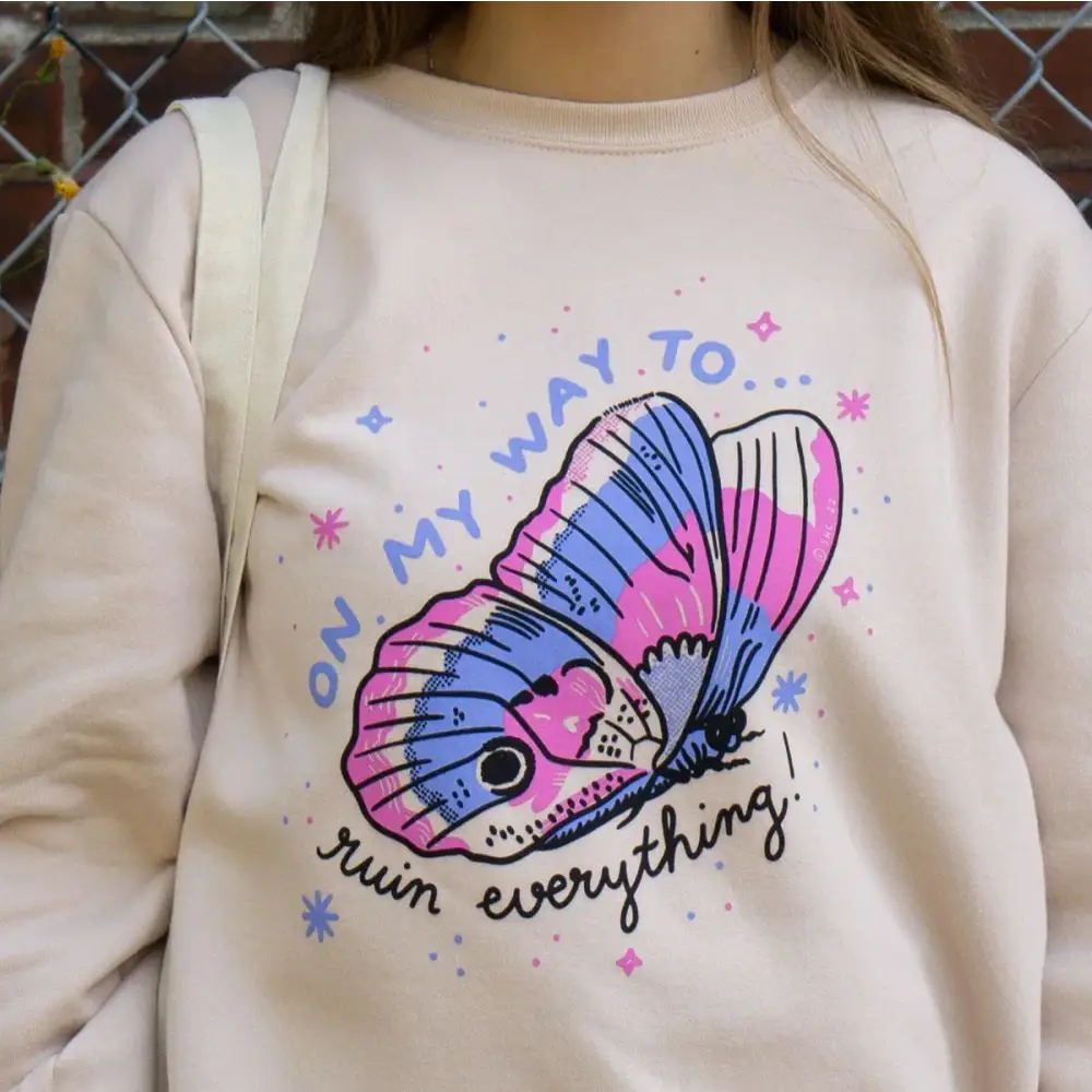 Ruin Butterfly Sweatshirt Pink Salt - PABOOM