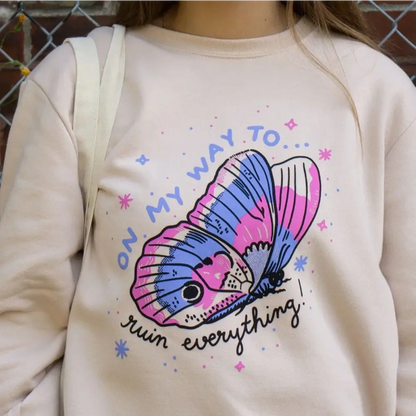 Ruin Butterfly Sweatshirt Pink Salt - PABOOM