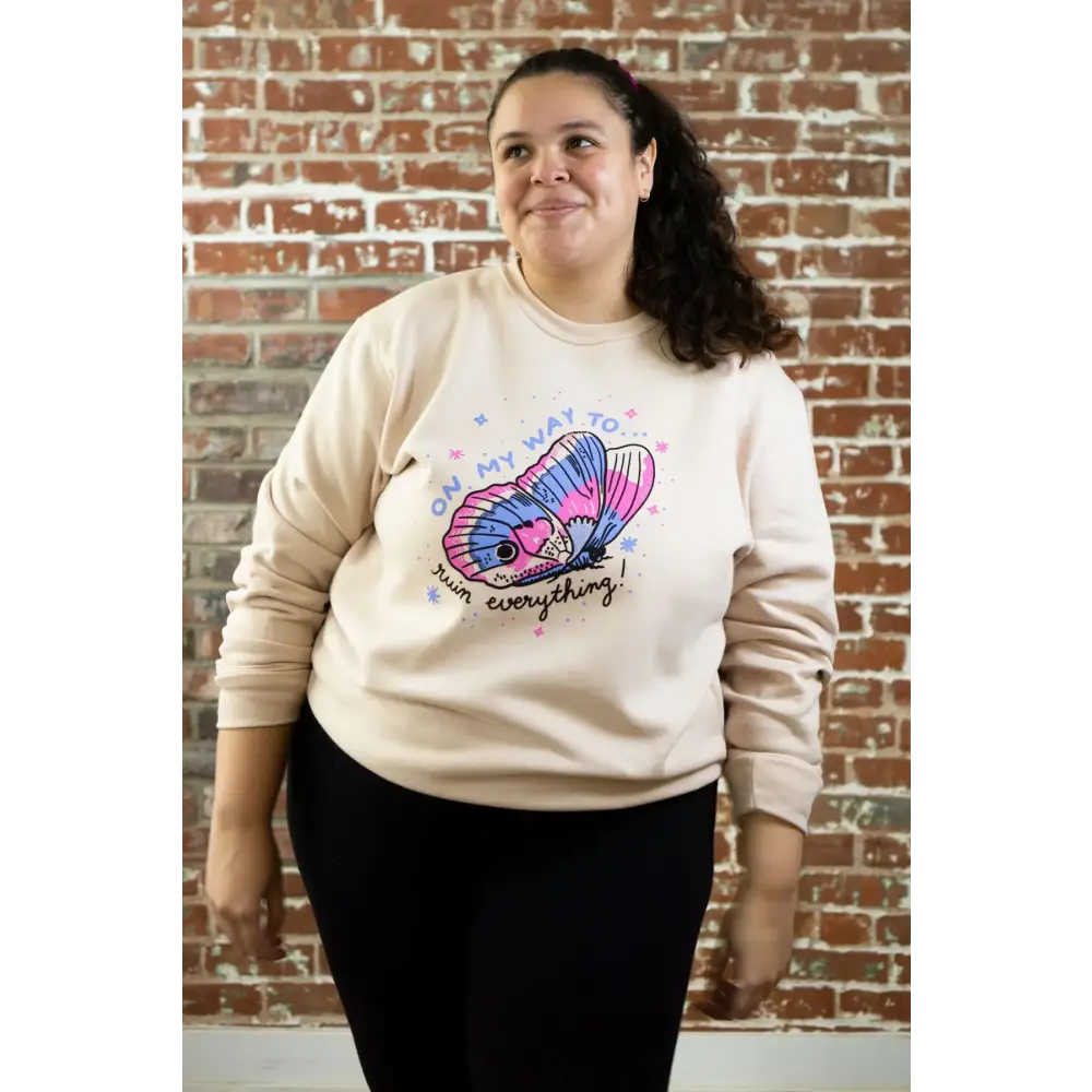Ruin Butterfly Sweatshirt Pink Salt - PABOOM