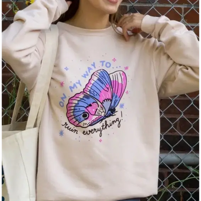 Ruin Butterfly Sweatshirt Pink Salt - PABOOM