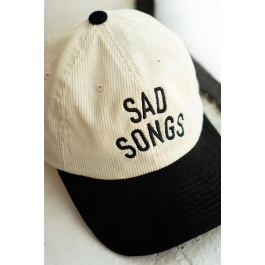 Stay Home Club - Sad Songs Two-Tone Corduroy Dad Hat | Embroidered Cord Vanilla / Licorice