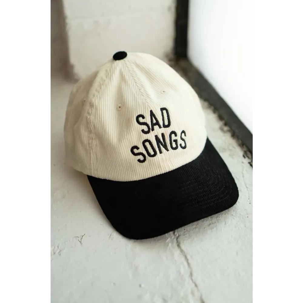 Stay Home Club - Sad Songs Two-Tone Corduroy Dad Hat | Embroidered Cord Vanilla / Licorice