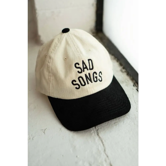 Stay Home Club - Sad Songs Two-Tone Corduroy Dad Hat | Embroidered Cord Vanilla / Licorice