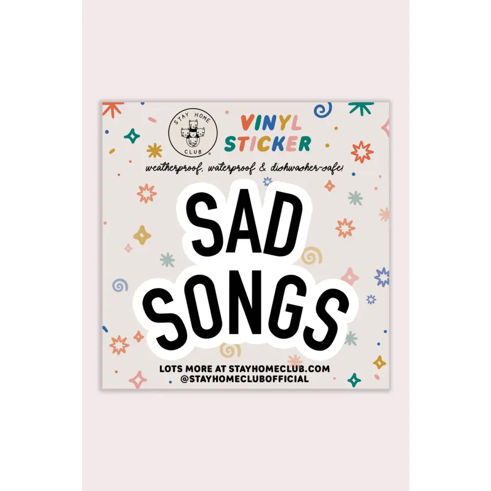 Sad Songs Vinyl Sticker - PABOOM