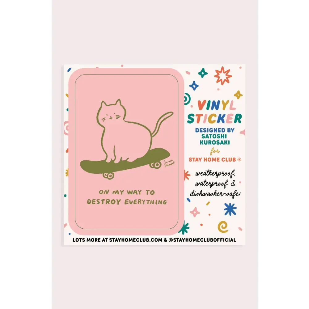 Sk8 Cat Vinyl Sticker - PABOOM