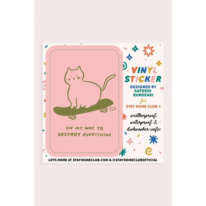 Sk8 Cat Vinyl Sticker - PABOOM