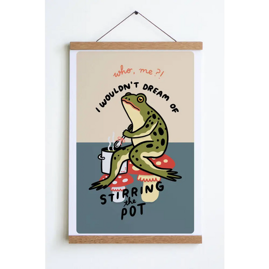 Stay Home Club - Stirring The Pot Print Small - 8’’ x 10’’ / Cream / Teal