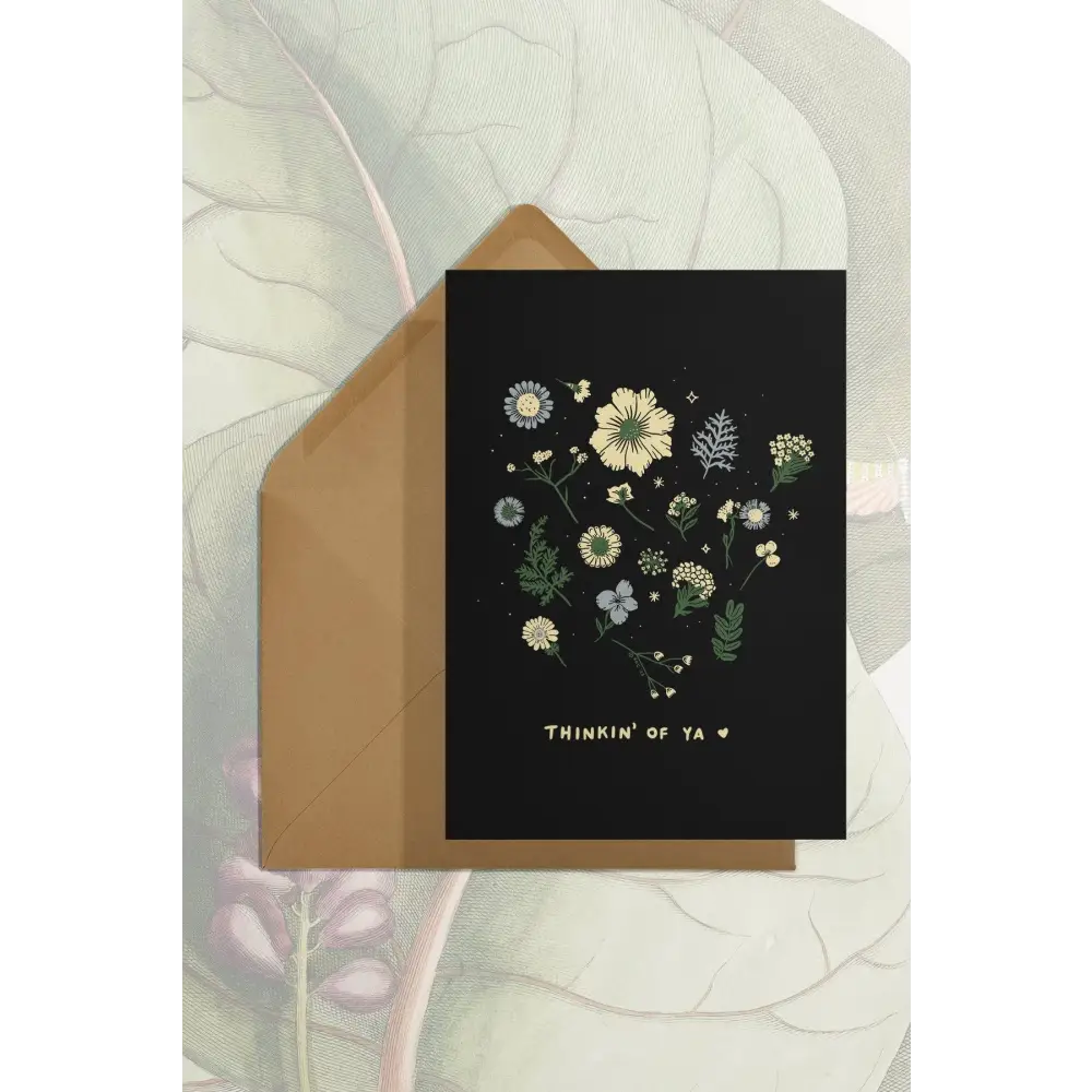 Stay Home Club - Thinkin’ of Ya (Pressed Flowers) Card