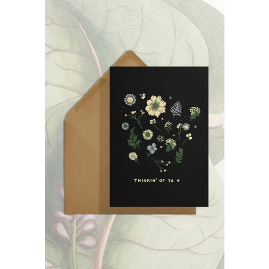 Stay Home Club - Thinkin’ of Ya (Pressed Flowers) Card