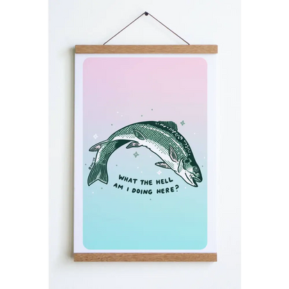 What the Hell Print - Pink Blue Gradient