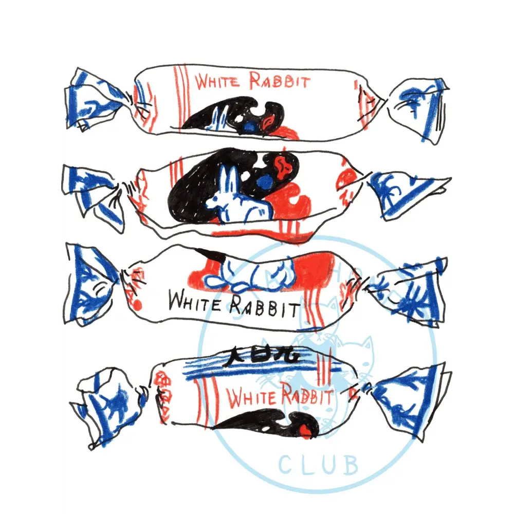 Stay Home Club - White Rabbit Print Large - 12’’ x 18’’