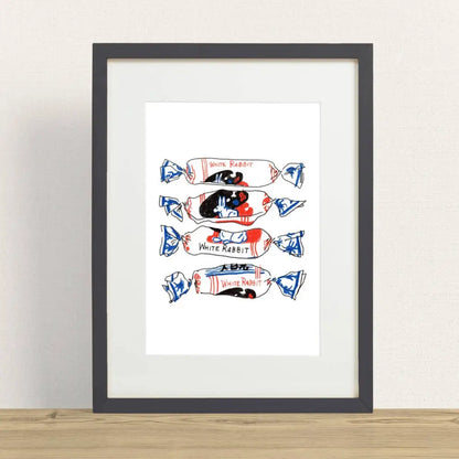 Stay Home Club - White Rabbit Print Large - 12’’ x 18’’