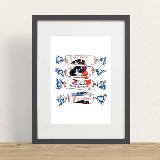 Stay Home Club - White Rabbit Print Large - 12’’ x 18’’