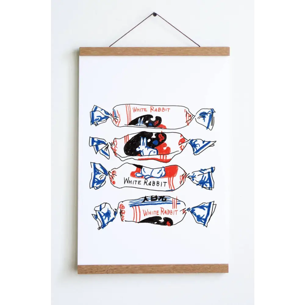 Stay Home Club - White Rabbit Print Large - 12’’ x 18’’