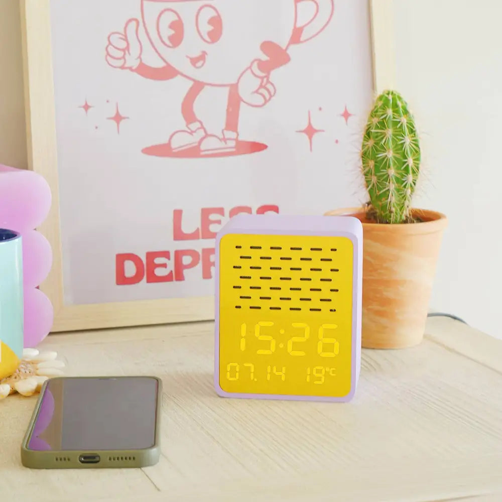 Bluetooth Speaker And Alarm Clock Yellow - PABOOM