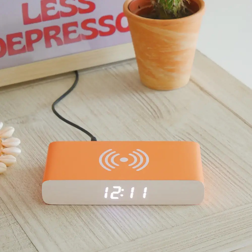 Wireless Charger And Alarm Clock Orange - PABOOM
