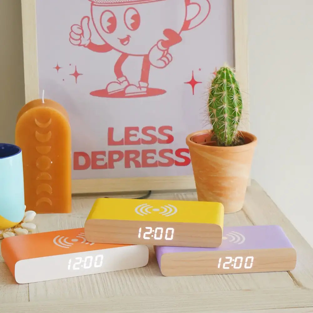 Wireless Charger And Alarm Clock Orange - PABOOM