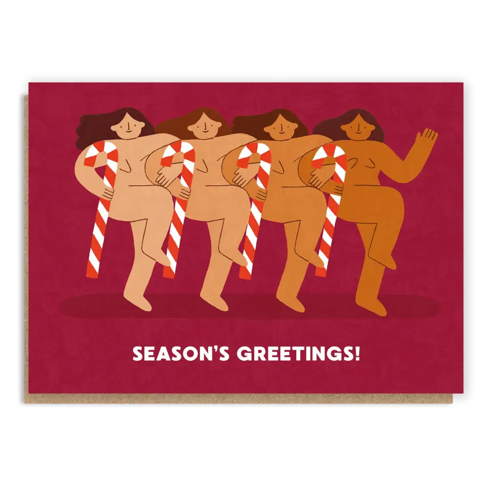 Stormy Knight - Candy Canes Christmas Card | Nude | Cheeky | Boobs Celo Bags