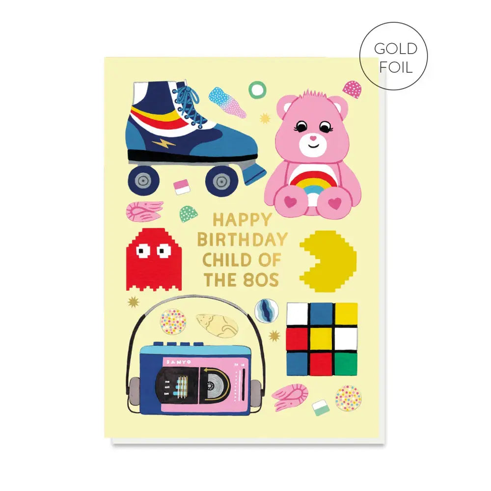 Stormy Knight - Child of the 80s Birthday Card | Luxury Gold Foil Celo bags