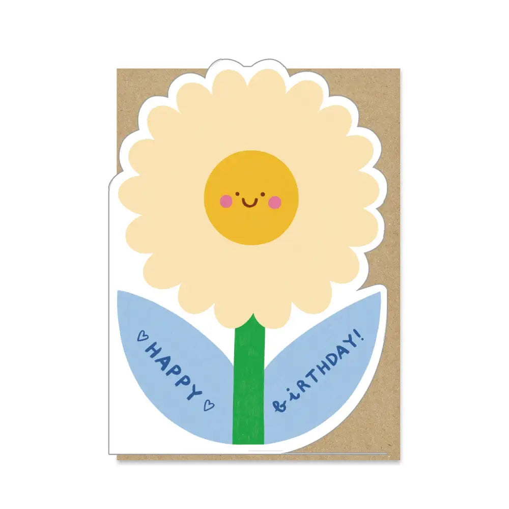 Stormy Knight - Cute Daisy Birthday Card | Die-cut Celo bags