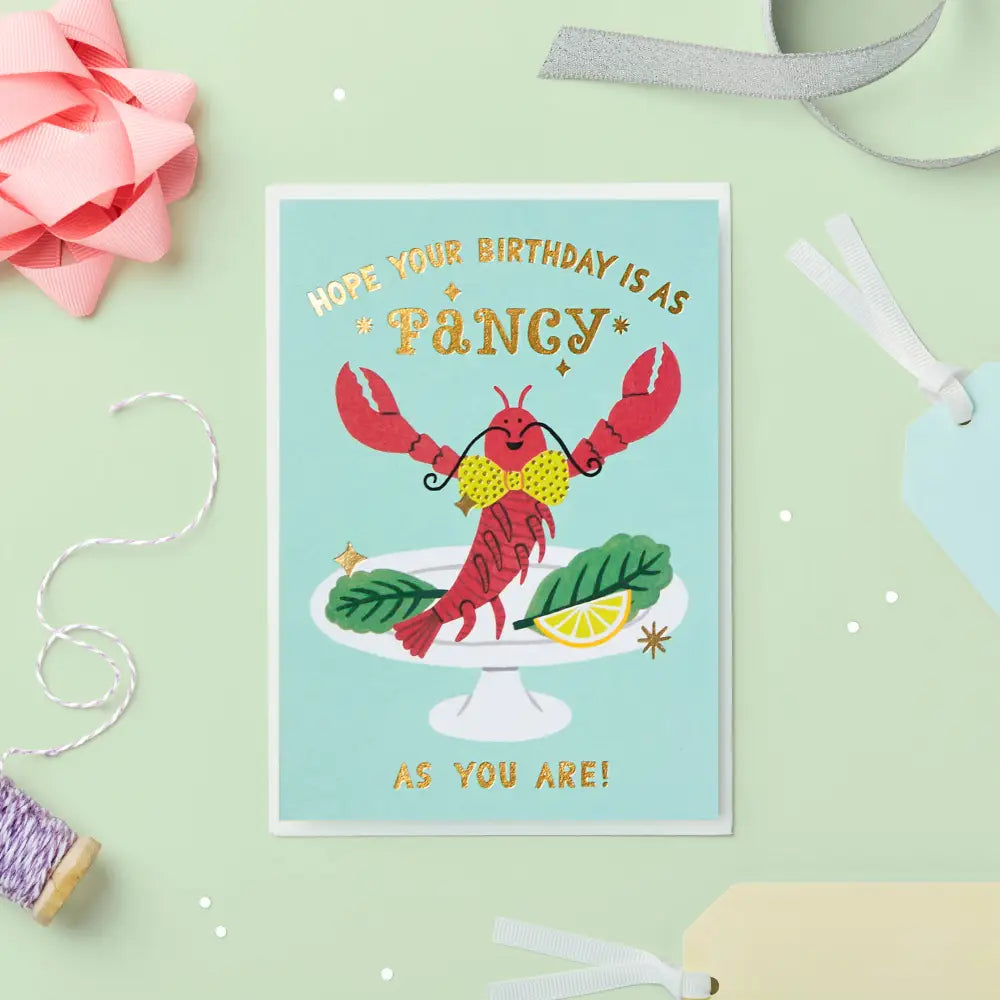 Stormy Knight - Fancy Lobster Card | Luxury Gold Foil Birthday Celo bags