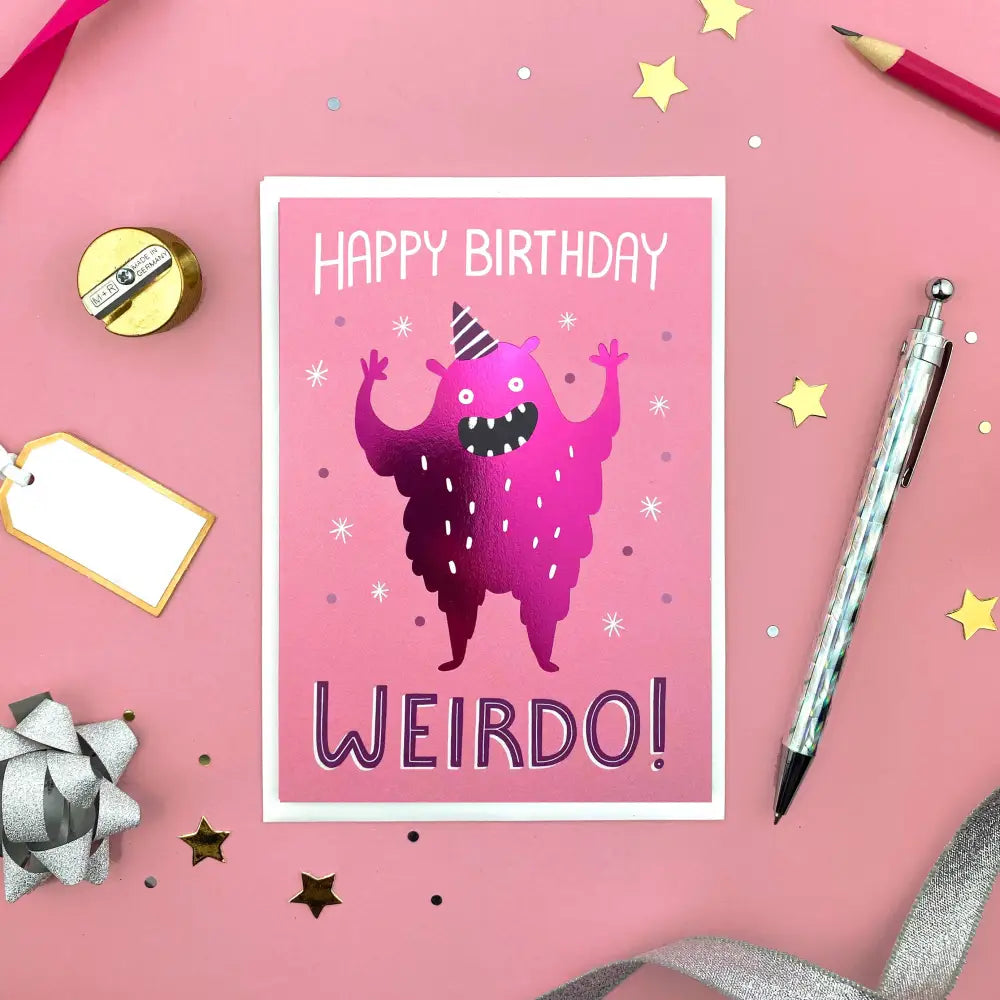 Stormy Knight - Favourite Weirdo Birthday Card | Quirky | Luxury Foil Celo Bags