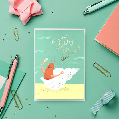 Stormy Knight - Let’s Shell-ebrate Card | Gold Foil Luxury Birthday Celo Bags