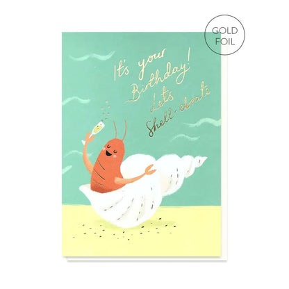 Stormy Knight - Let’s Shell-ebrate Card | Gold Foil Luxury Birthday Celo Bags