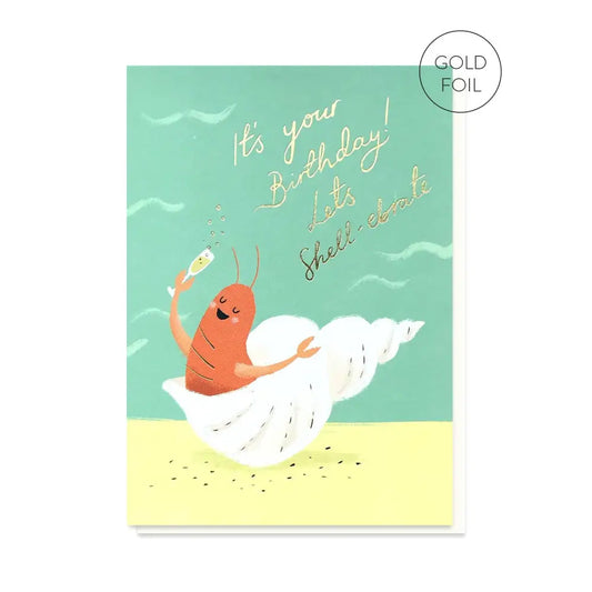 Stormy Knight - Let’s Shell-ebrate Card | Gold Foil Luxury Birthday Celo Bags