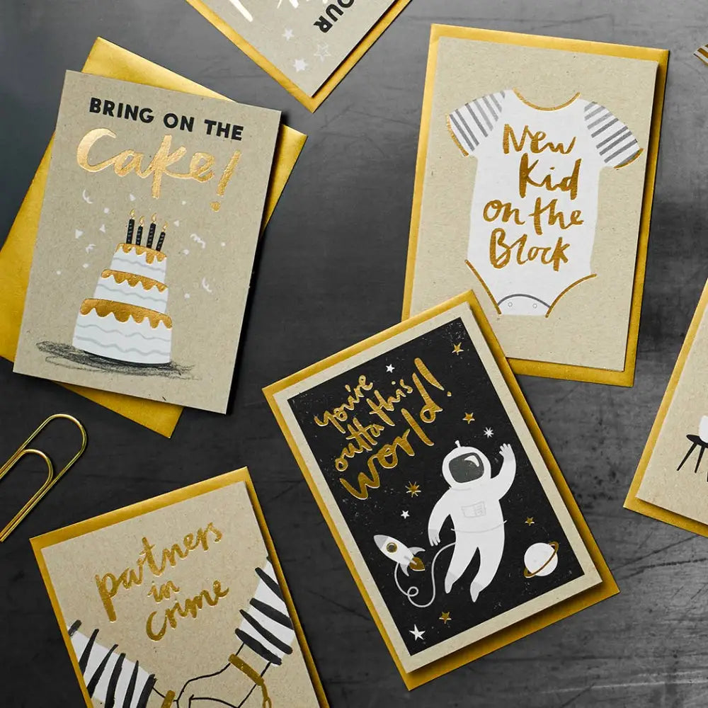 Stormy Knight - New Kid on the Block Baby Card | Foil Parent Celo Bags