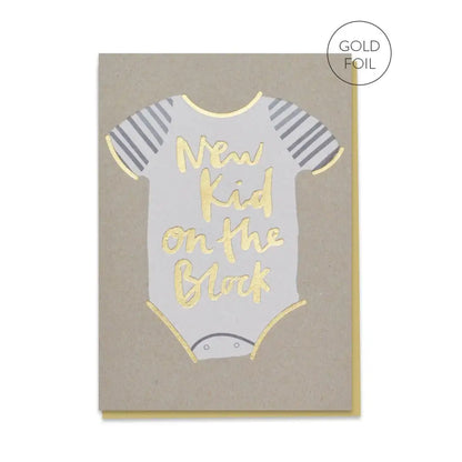 Stormy Knight - New Kid on the Block Baby Card | Foil Parent Celo Bags