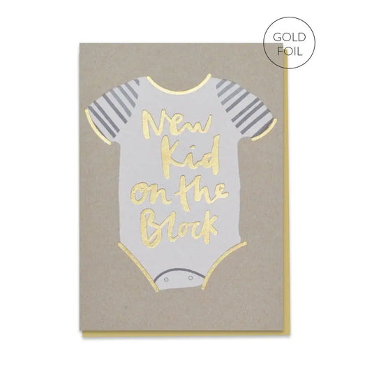 Stormy Knight - New Kid on the Block Baby Card | Foil Parent Celo Bags