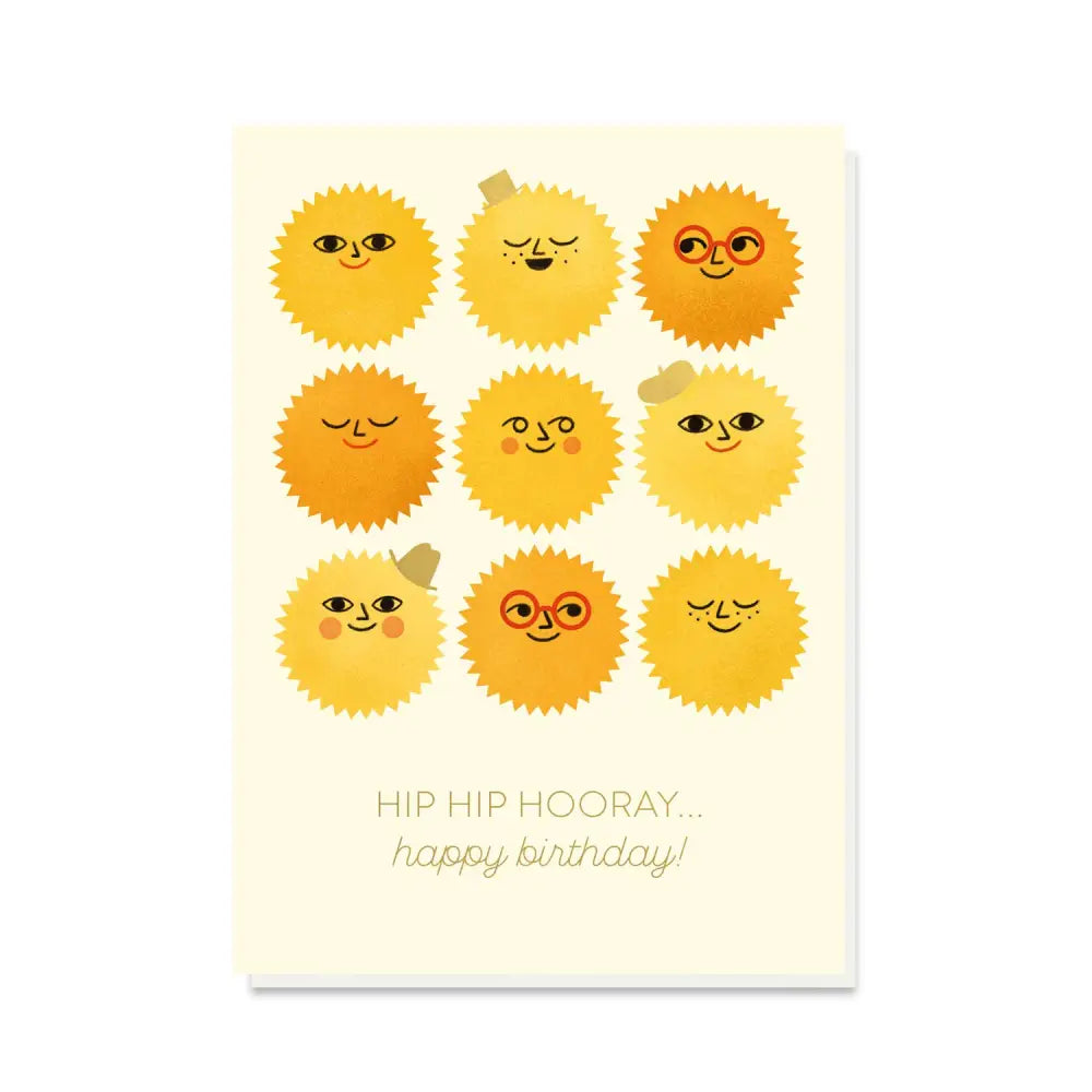Stormy Knight - Sunny Faces Birthday Card | Gold Foil | Sun Cards Celo Bags