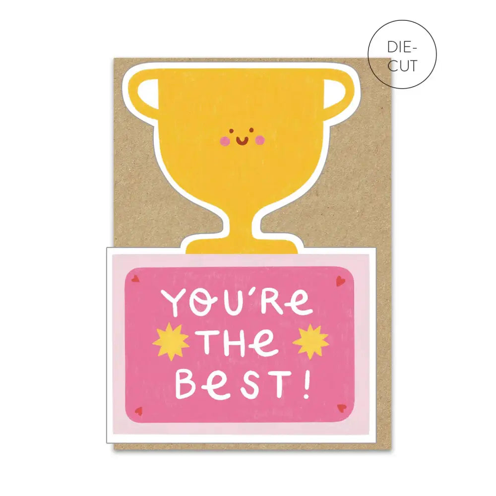 Stormy Knight - Trophy Congratulations Card | Die-cut Greeting Celo bags