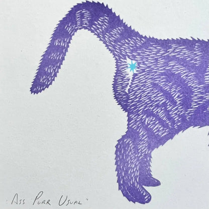 Strangford - Ass Purr Usual - purple feline sparkly phrase purr