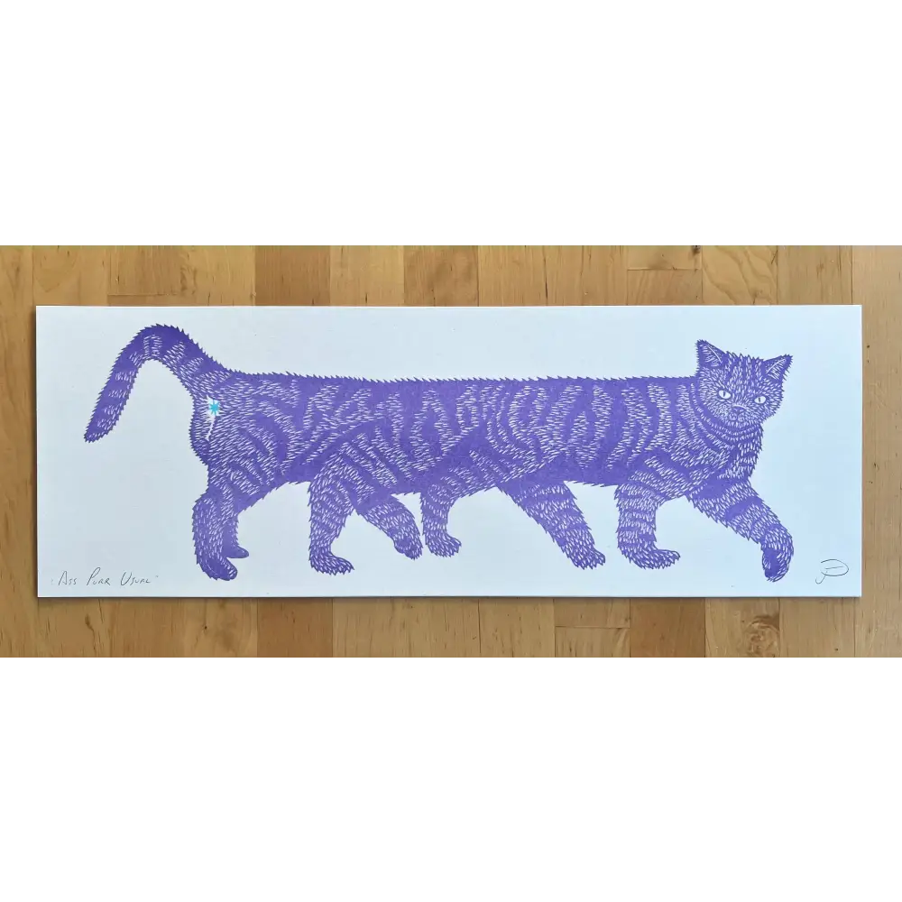Strangford - Ass Purr Usual - purple six-legged cat illustration blue