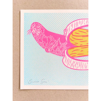 Strangford - Banana Seal - vibrant pop art print pink