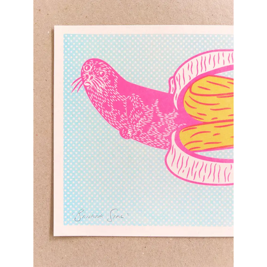Strangford - Banana Seal - vibrant pop art print pink