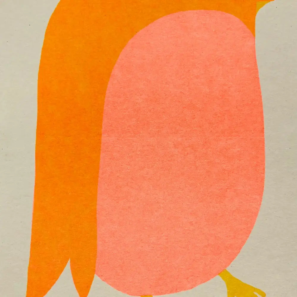 Strangford - Bird Riso Card - abstract brightly colored bird-like figure