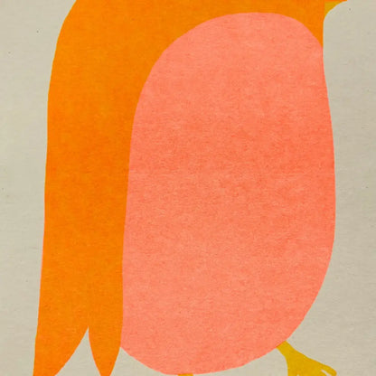 Strangford - Bird Riso Card - abstract brightly colored bird-like figure