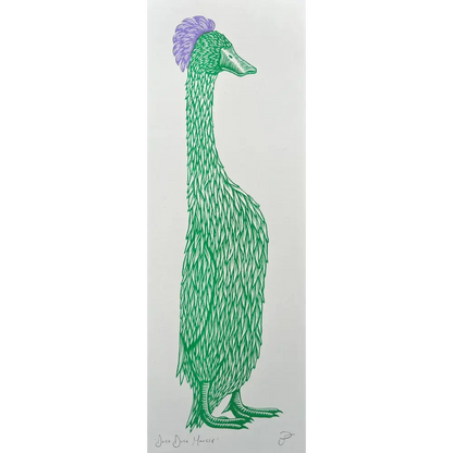 Strangford - Duck Mousse - tall slender green duck purple