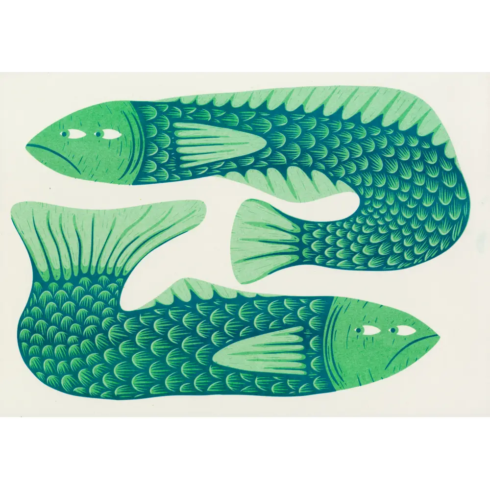 Strangford - Gill Behaviour - Riso Print (Green & Teal)