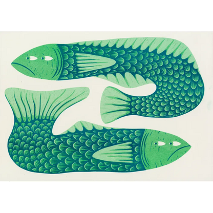 Strangford - Gill Behaviour - Riso Print (Green & Teal)