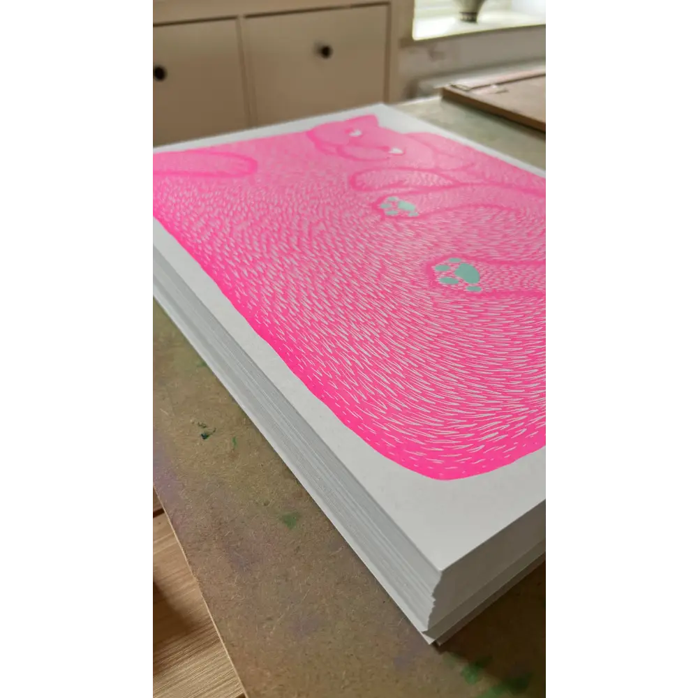 Strangford - “I’m Just A Paw Boy From Family” - stack white paper sheets vibrant