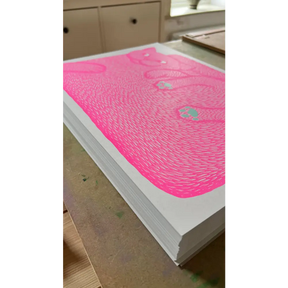 Strangford - “I’m Just A Paw Boy From Family” - stack white paper sheets vibrant